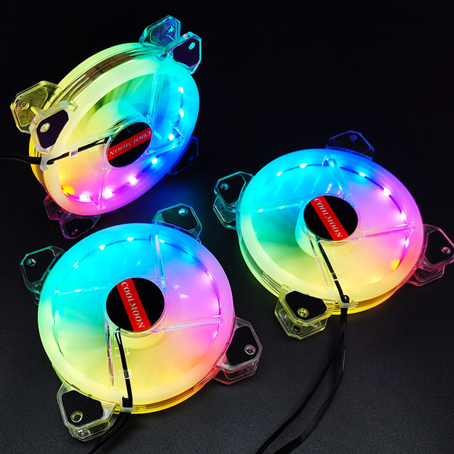 Combo Fan Case C5 / Hub Coolmoon led RGB (HUB THƯỜNG / ĐỒNG BỘ) bảo hành 3 tháng