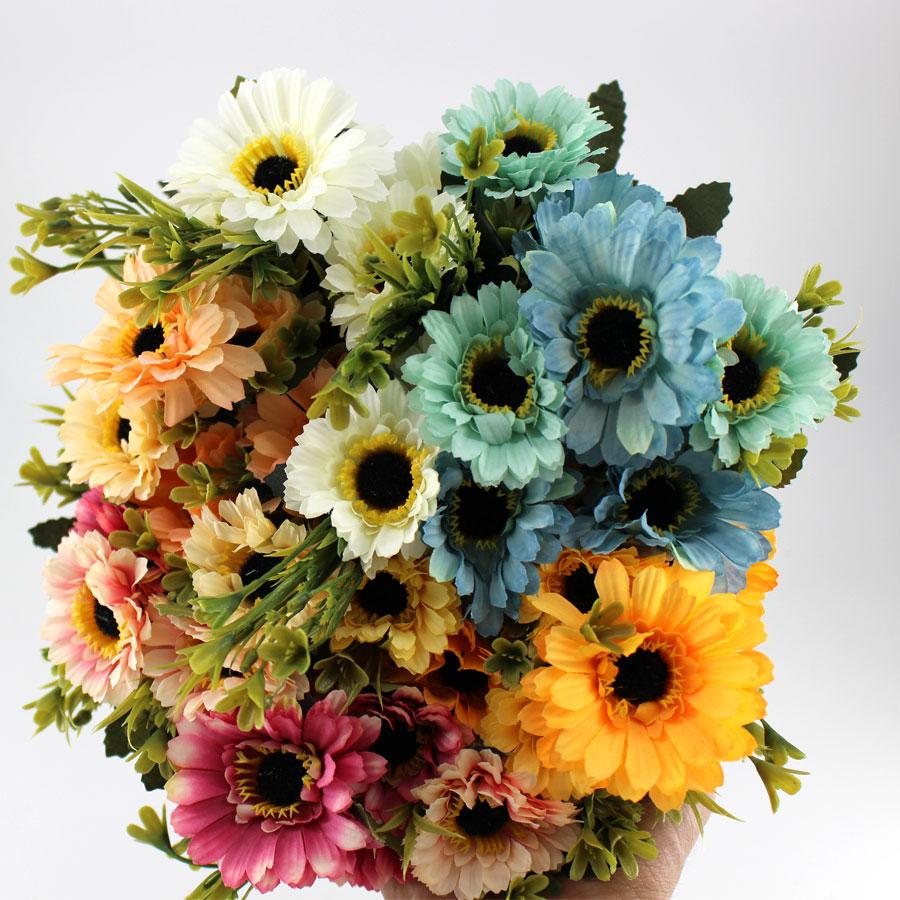 Combo 35 Hoa Mặt Trời Nhiều màu Giả Hoa giả để bàn Hoa giả trang trí MeeFlower