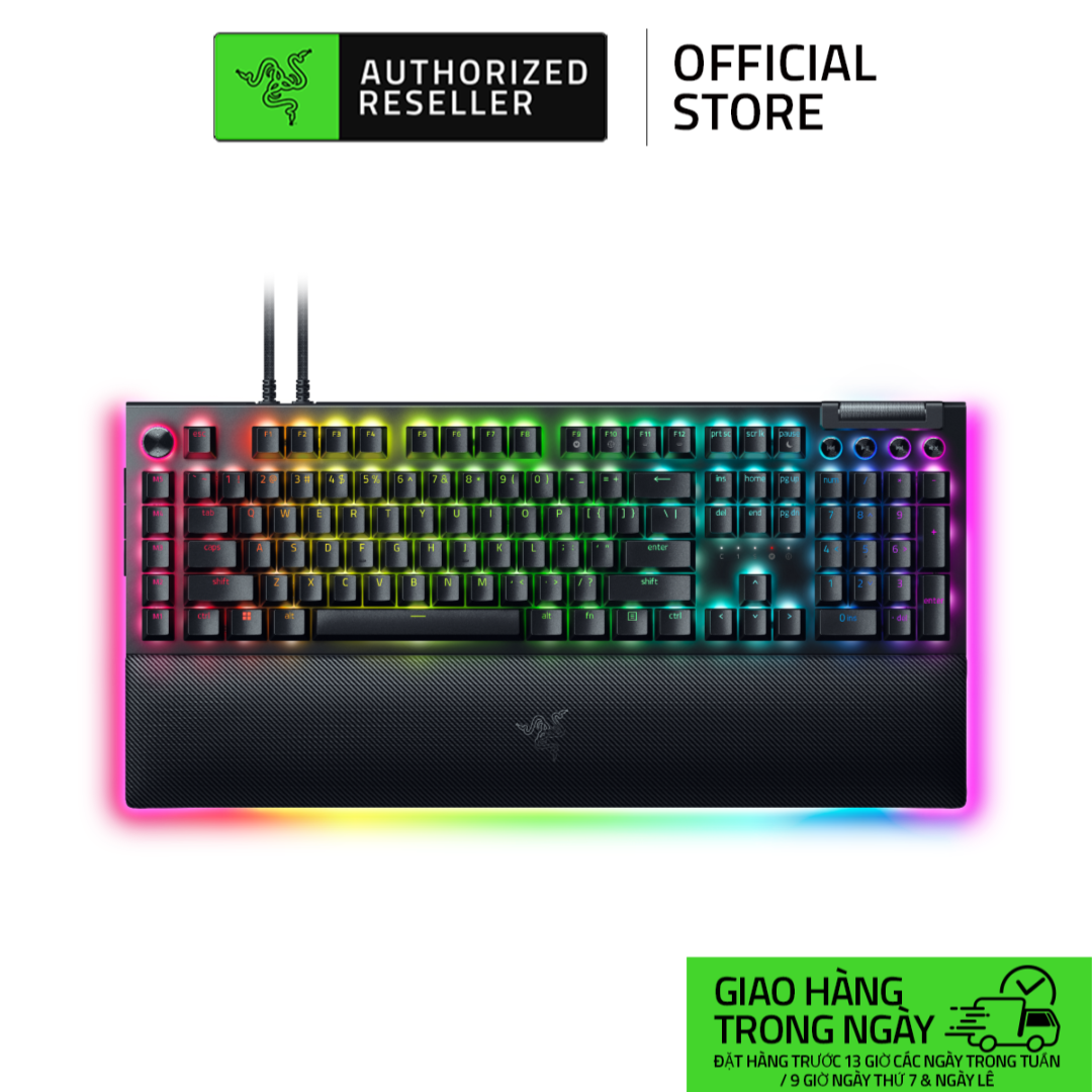 Bàn phím gaming razer blackwidow v4 pro fullsize | cáp type-c tháo rời | razer mechanical | abs double-shot | led rgb