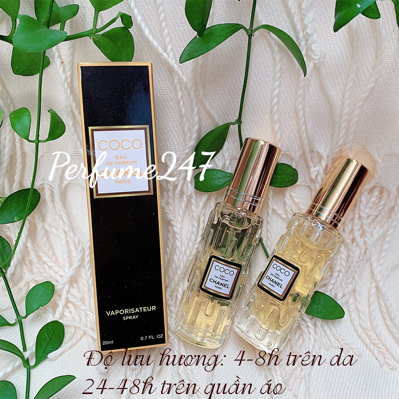 Combo 2 nước hoa nữ mini xách tay 20ml thơm lâu- mùi c0c0 vàng