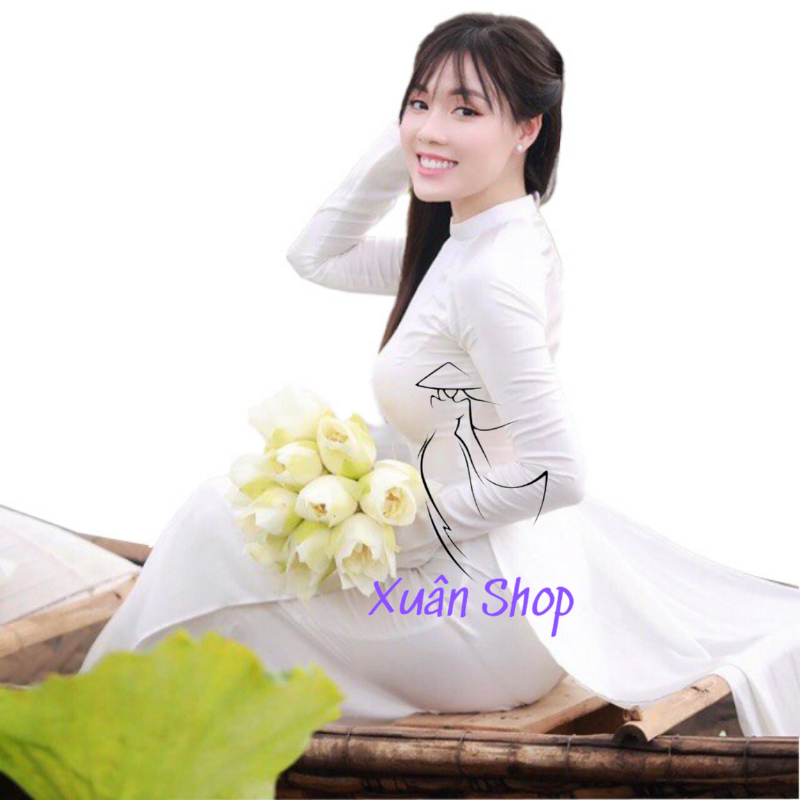 [Hàng Loại 1] Áo dài trắng học sinh 02 tà LỤA MỸ / áo dài nữ sinh / áo dài học sinh cấp 3/ áo dài truyền thống