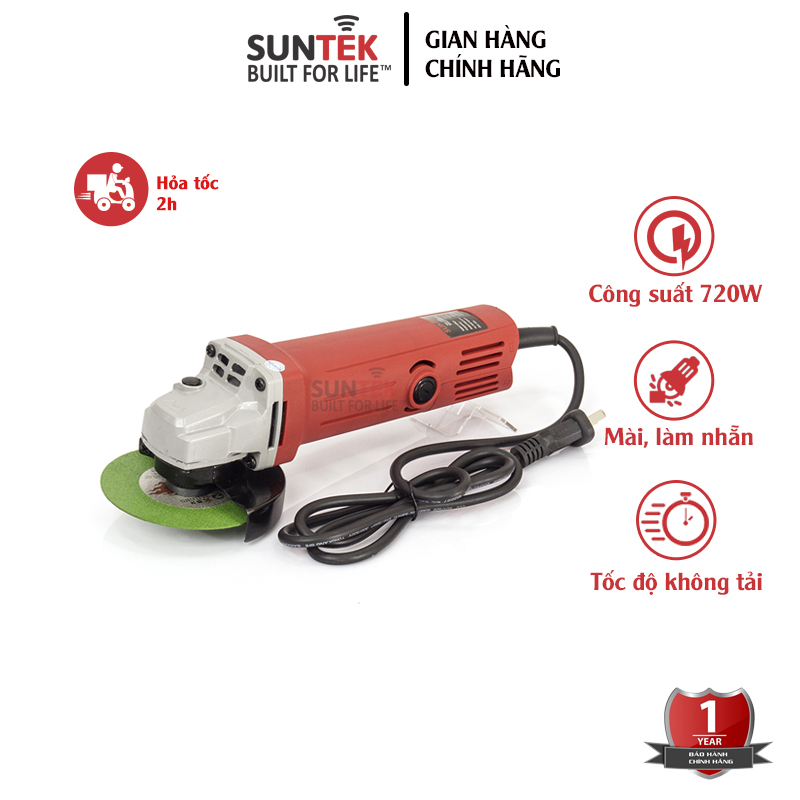 Máy mài góc, cắt góc cầm tay suntek 2100 công suất 720w - hàng chính hãng - bảo hành 1 năm