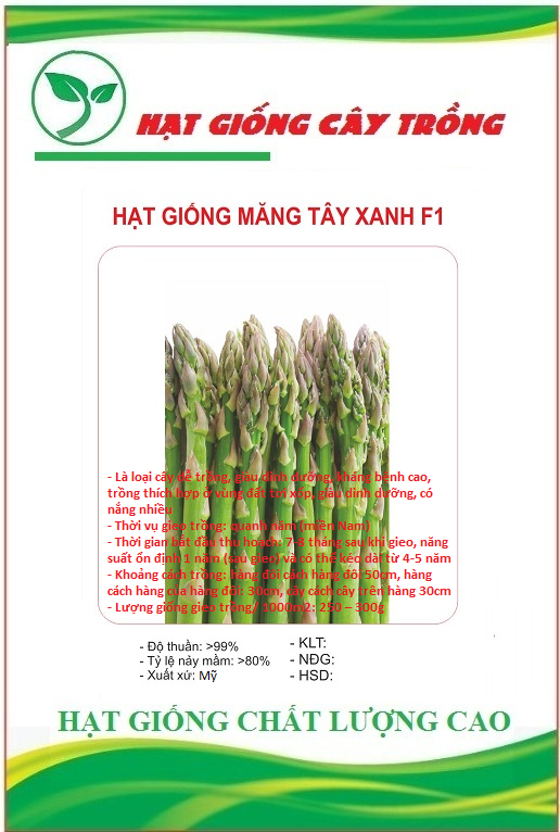Hạt giống măng tây xanh f1 - gói 20 hạt