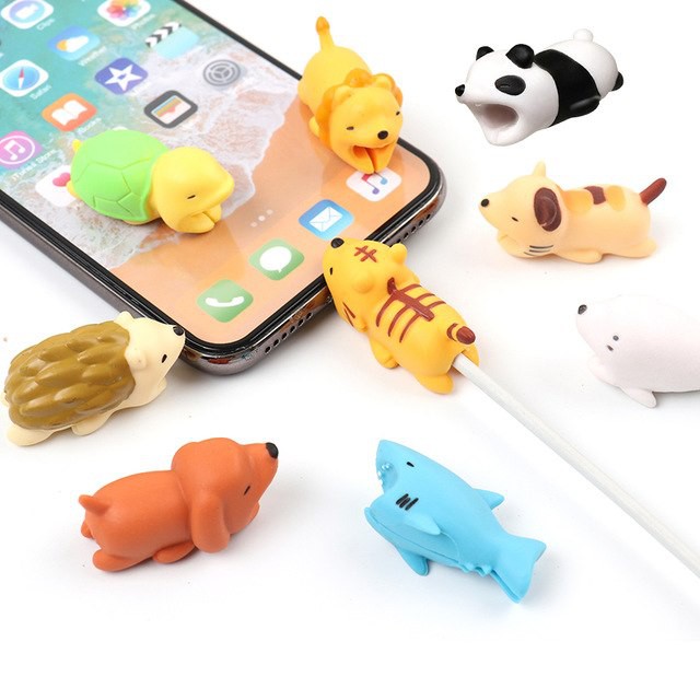 Nút bảo vệ đầu sạc hình thú/ Thú cắn cáp/ thú bảo vệ đầu dây sạc, tai nghe