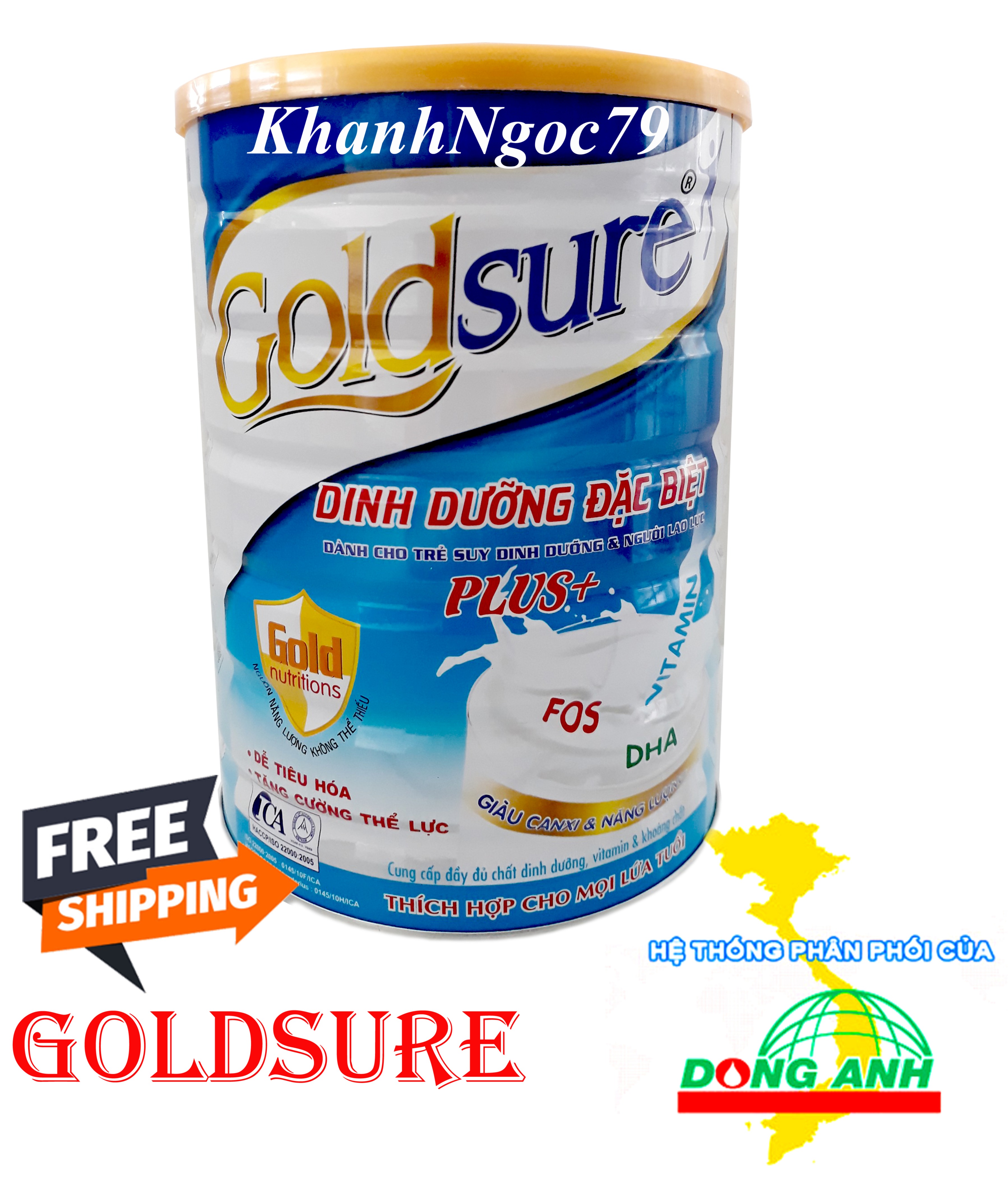 SỮA DINH DƯỠNG ĐẶC BIỆT GOLDSURE DÀNH CHO NGƯỜI SUY DINH DƯỠNG VÀ SUY NHƯỢC LON 900G DATE MỚI