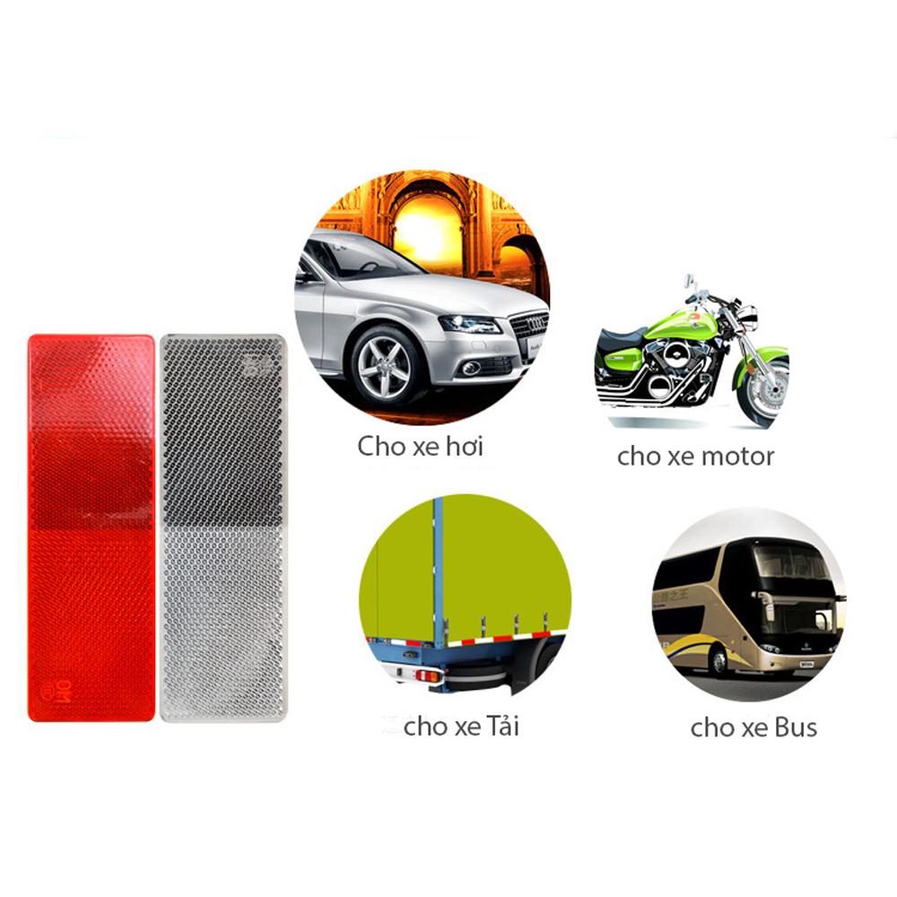 bộ 4 miếng phản quang dán xe máy xe ô tô xe tải