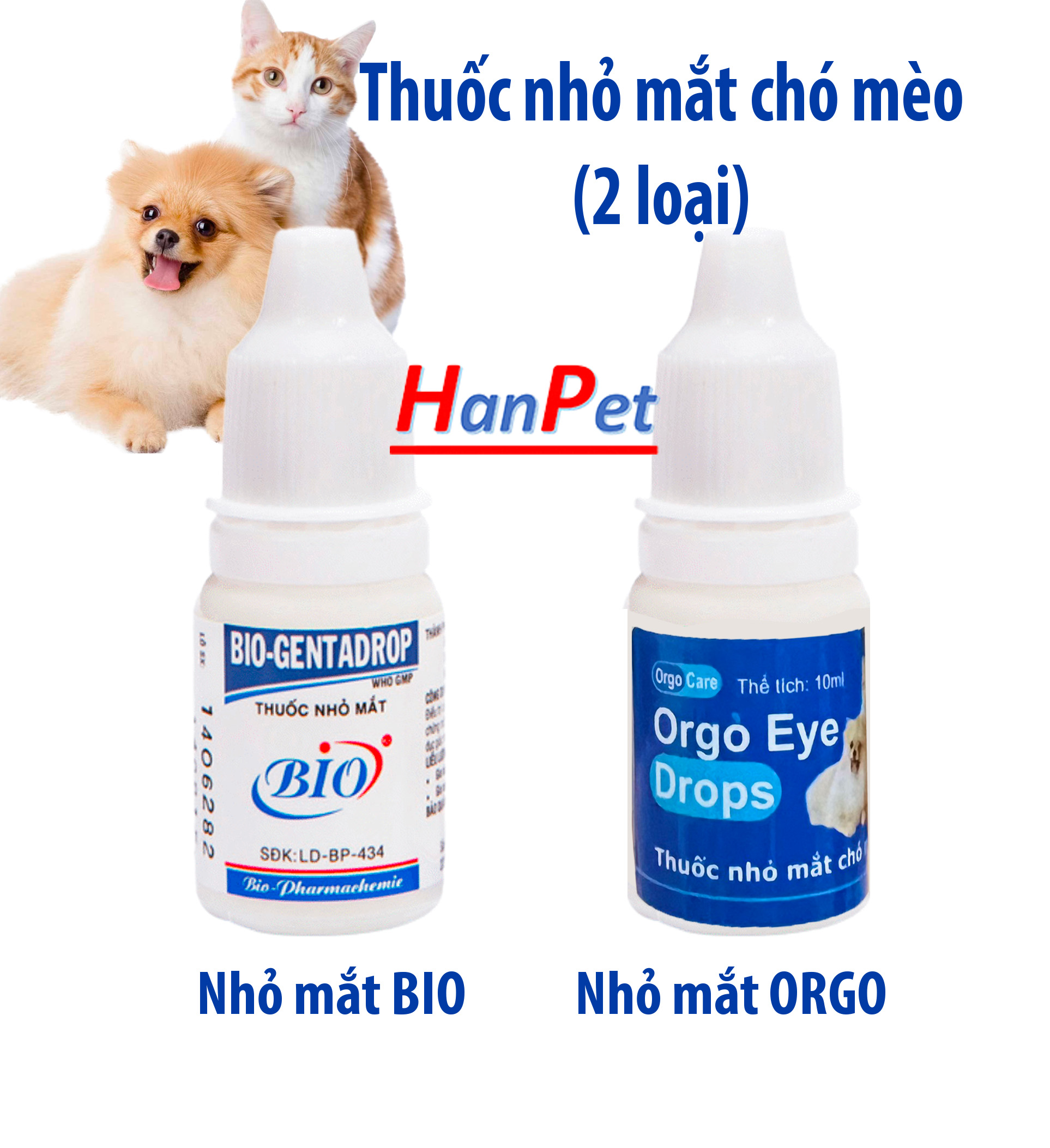 Thuốc mắt chó mèo - nhỏ mắt chó mèo bio &Orgo (2 loại)