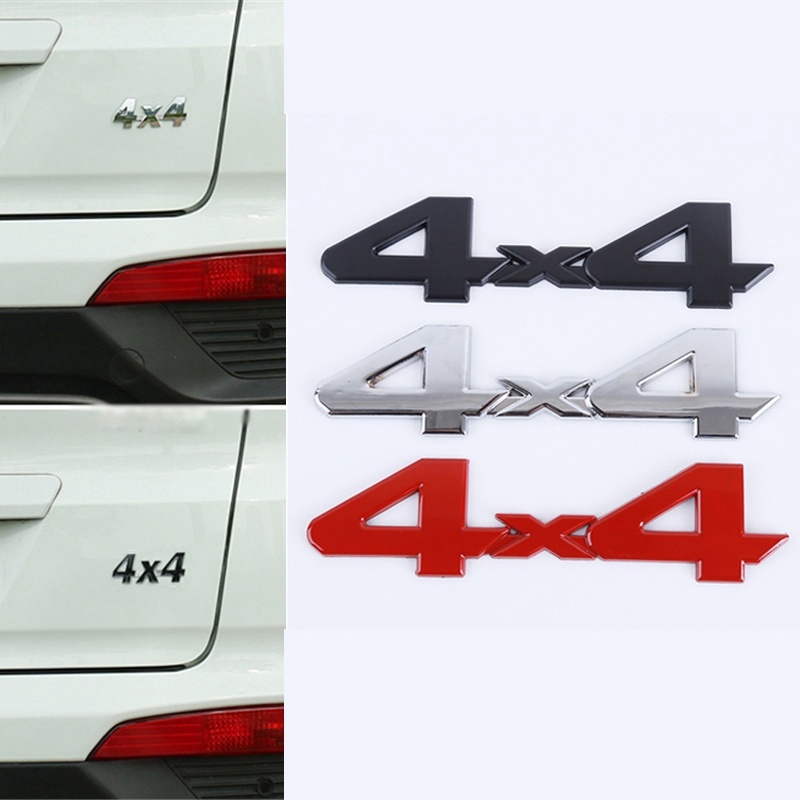 Chữ 4x4 kim loại 3d mạ crom cao cấp dán trang trí ô tô kích thước 15*3.7cm, chữ dán ô tô xe hơi