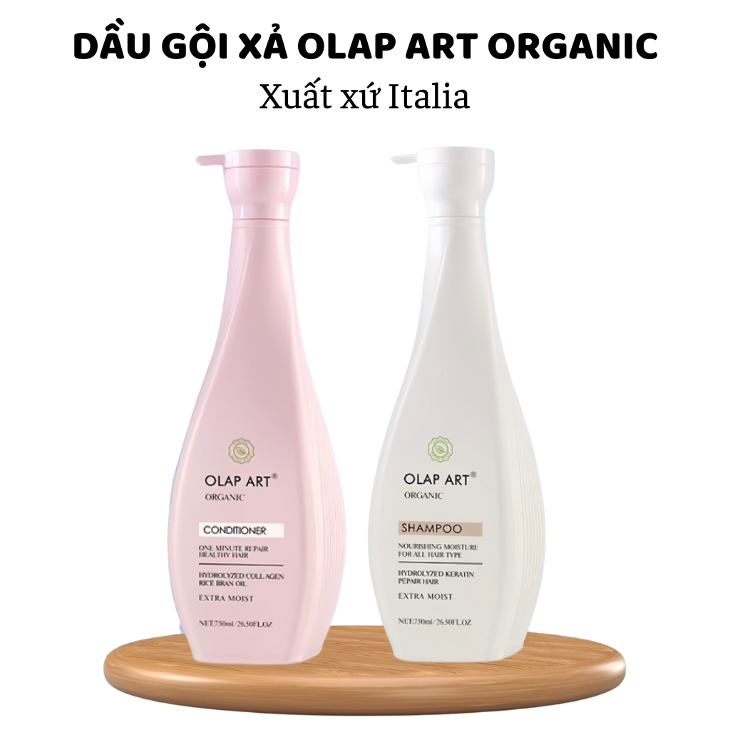 [Nhập Khẩu Chính Hãng] Dầu Gội Xả Olap Art Organic 750ML Siêu Mềm Mượt, Phục Hồi Tóc Hư Tổn, Chống Rụng Tóc, Kích Thích Mọc Tóc
