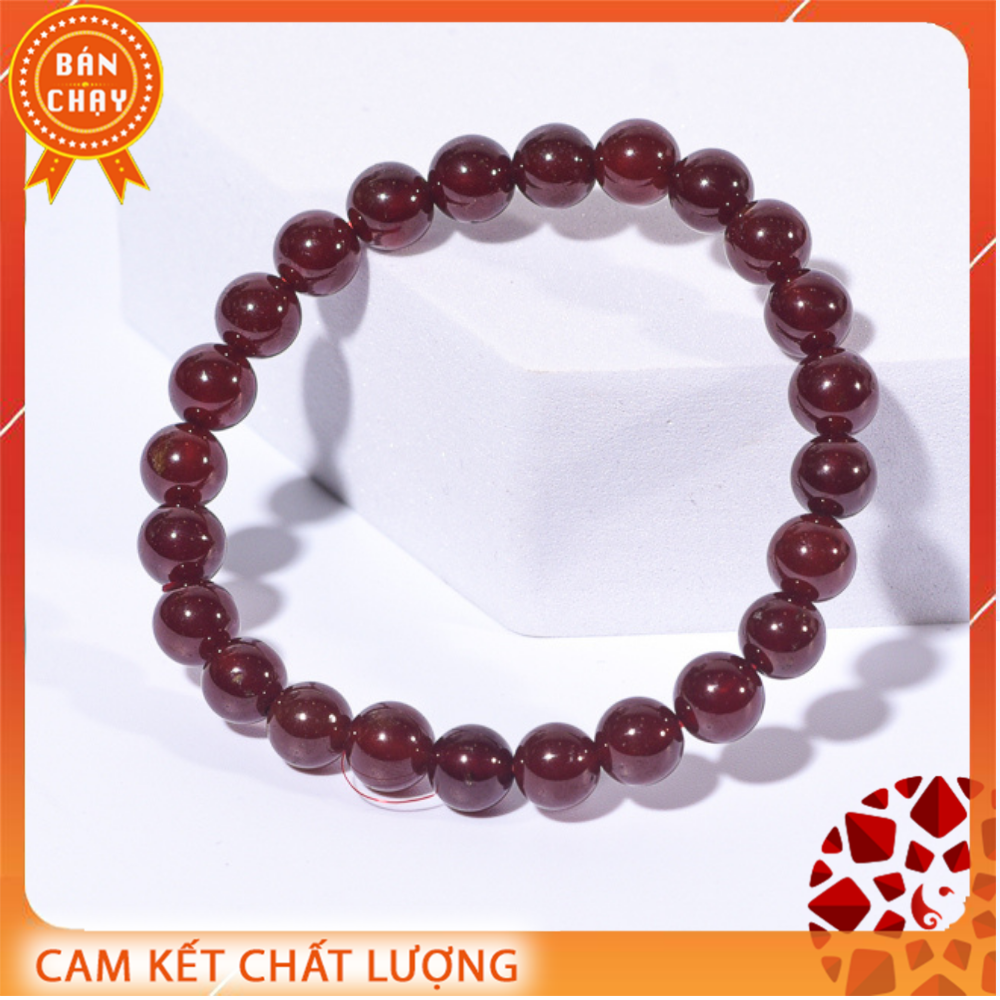 Vòng tay ngọc hồng lựu chuẩn AAA+ 8mm
