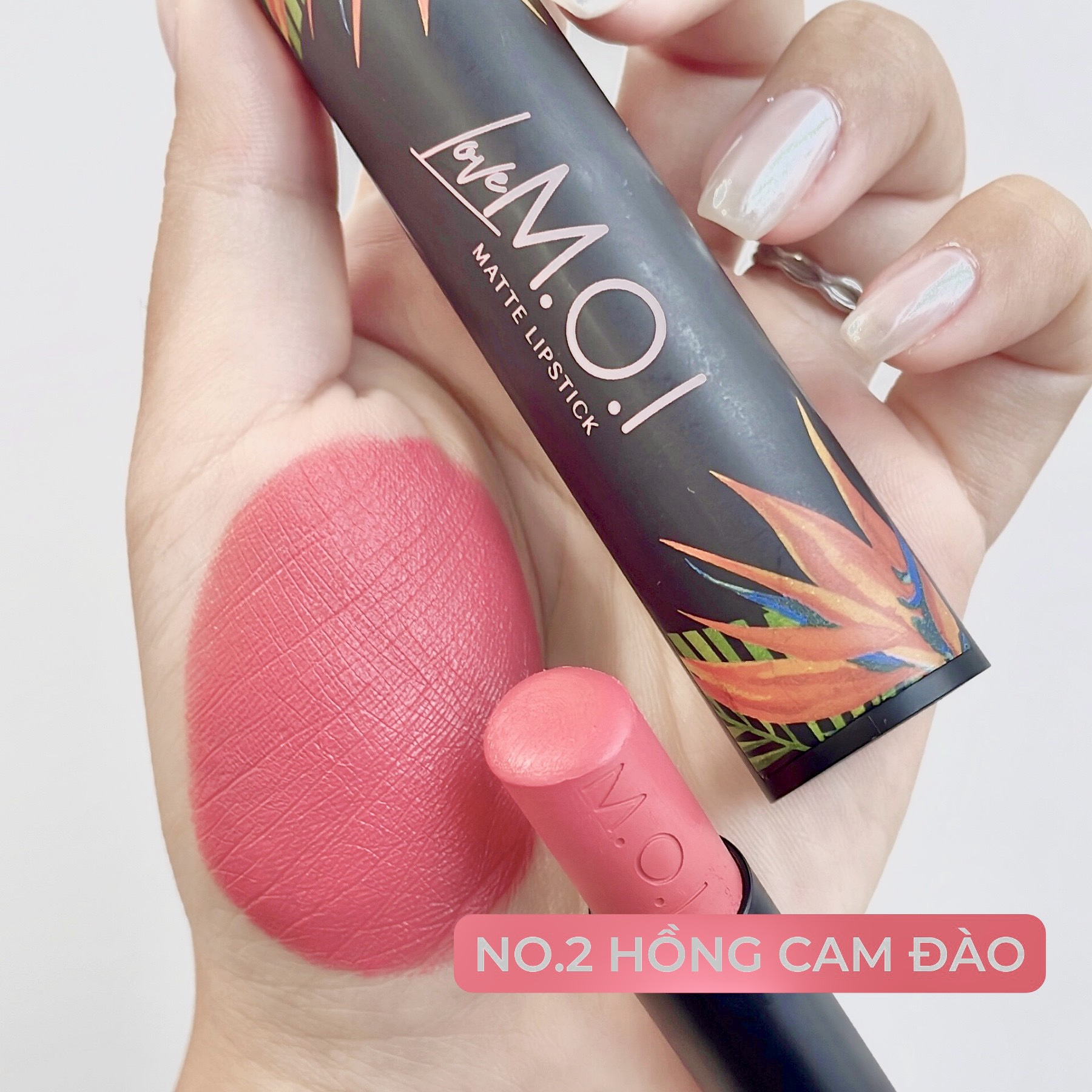 Son thỏi love m.o.i tropical edition no.02 - màu hồng cam đào