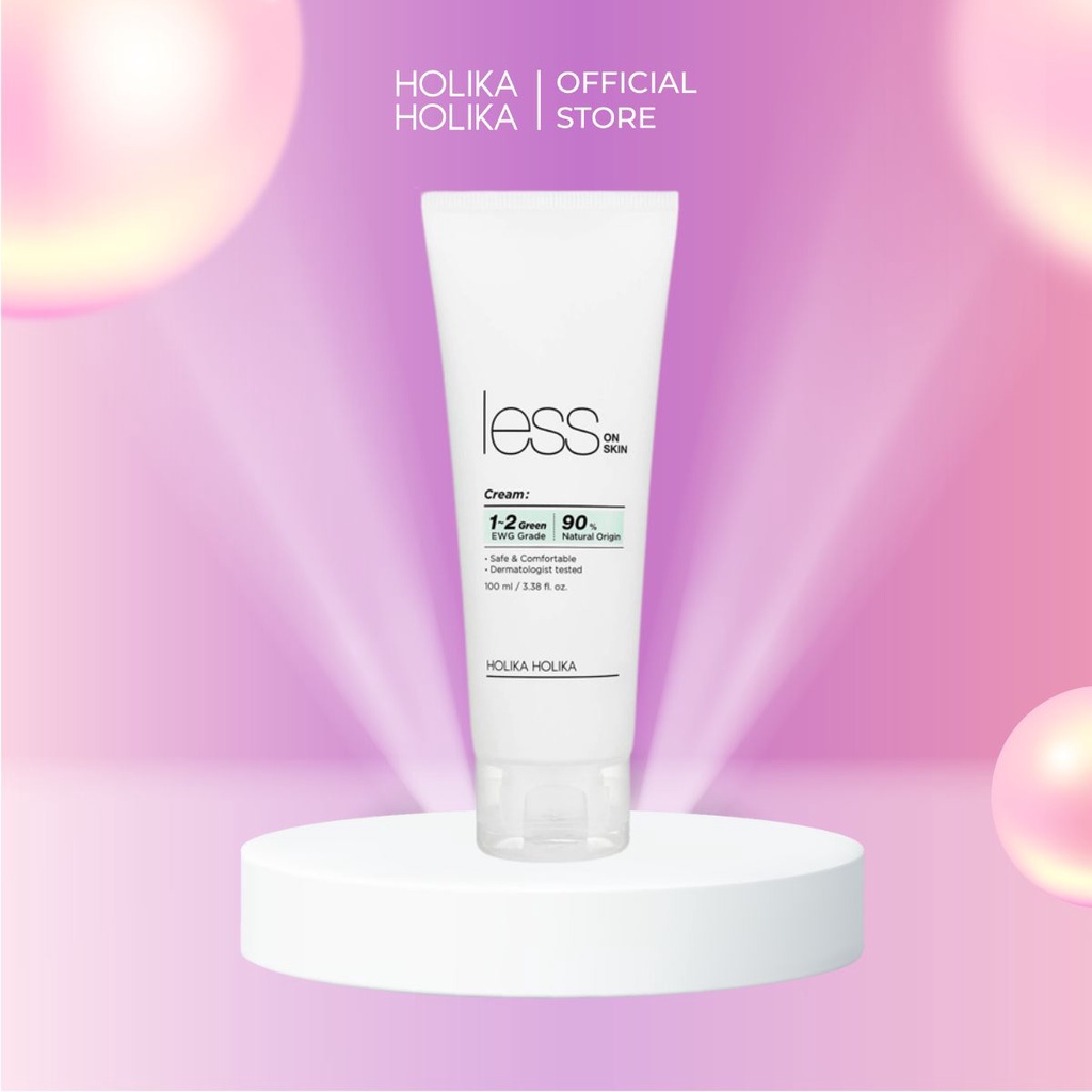 Kem Dưỡng Hàn Quốc Holika Holika Less on Skin Cream Cấp Ẩm Tăng Độ Đàn Hồi, Thải Độc Cho Da Nhạy Cảm 100ml