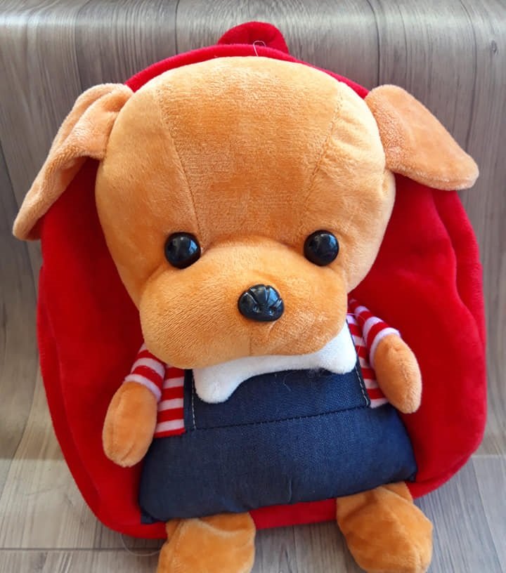 Balo thú bông hình chó con đáng yêu cho bé trai bé gái mẫu giáo mầm non nhà trẻ