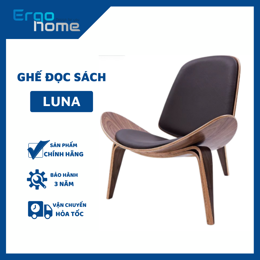 [CHÍNH HÃNG - BH 1 NĂM] Ghế thư giãn Luna Chair ghế mặt trăng Scandinavian, thiết kế 3 chân lạ mắt, chất liệu Da cao cấp độ bền cao [HỖ TRỢ TRẢ GÓP] - ERGOHOME