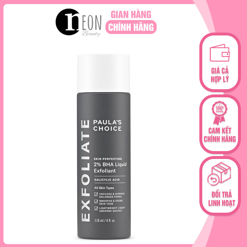 [FREESHIP] tẩy tế bào chết Paula's Choice Skin Perfecting 2% BHA Liquid 30ml NB61 tẩy da chết tăng sản sinh collagen, hỗ trợ tái tạo tế bào từ sâu bên trong - NEON BEAUTY
