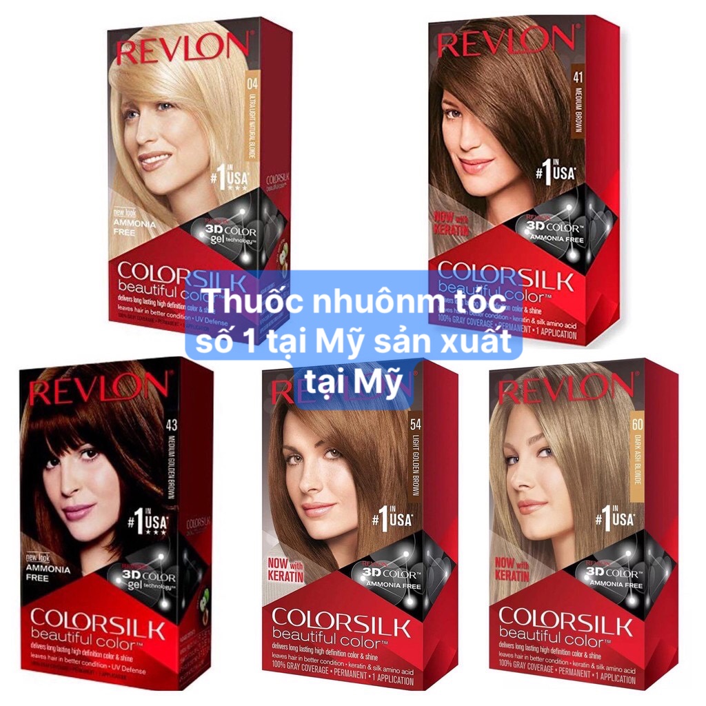 [Có Bill Mỹ] Thuốc Nhuộm tóc 3D Revlon Colorsilk beautiful -USA