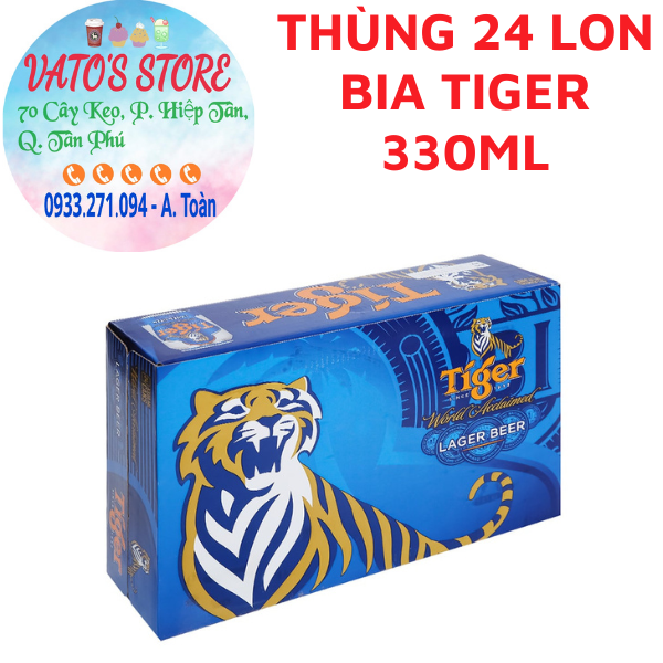 Thùng 24 lon bia Tiger 330ml/lon / Lốc 6 lon bia Tiger 330ml