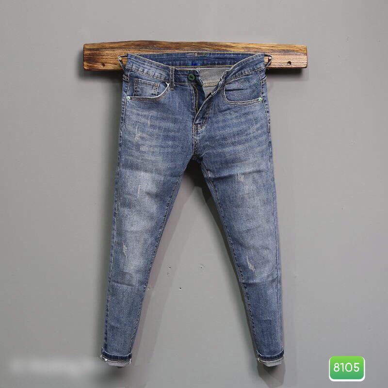 Quần jean nam chất bò nam xanh trơn quần rin nam cao cấp hu70