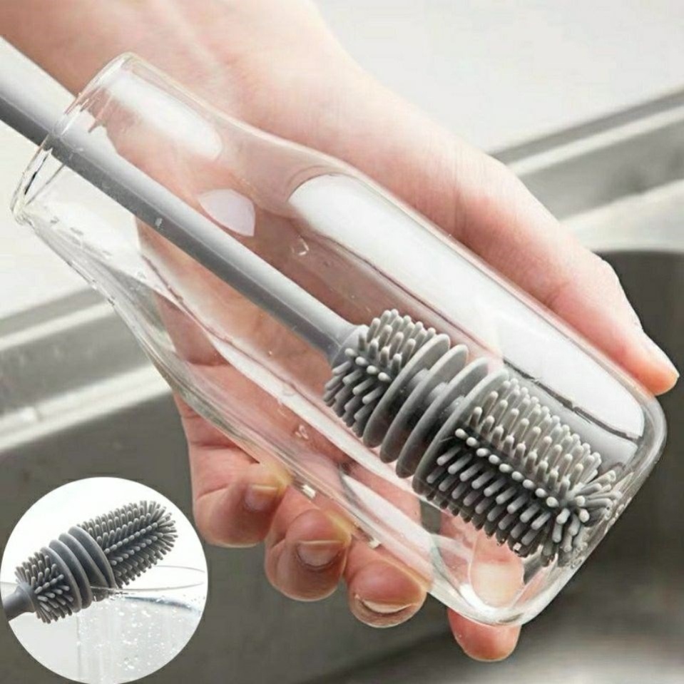 Cọ Vệ Sinh Bình Sữa Bình Nước Silicon An Toàn Cho Bé - Cọ bình sữa Silicon cao cấp xoay 360 độ dùng cho mọi loại bình