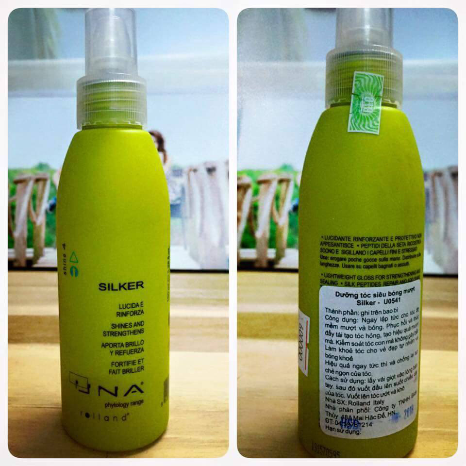 Nước dưỡng làm khỏe và bóng tóc Rolland Una Silker 150ml độ bóng 5