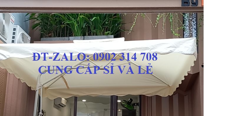 Áo dù lệch tâm vuông 2m5 x 2m5, vải dù phía trên