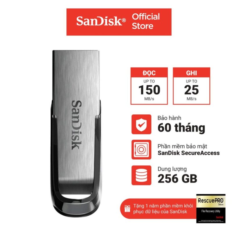 Usb 3.0 sandisk ultra flair cz73 16gb - 32gb - 64gb - 128gb - 256gb 150mb/s