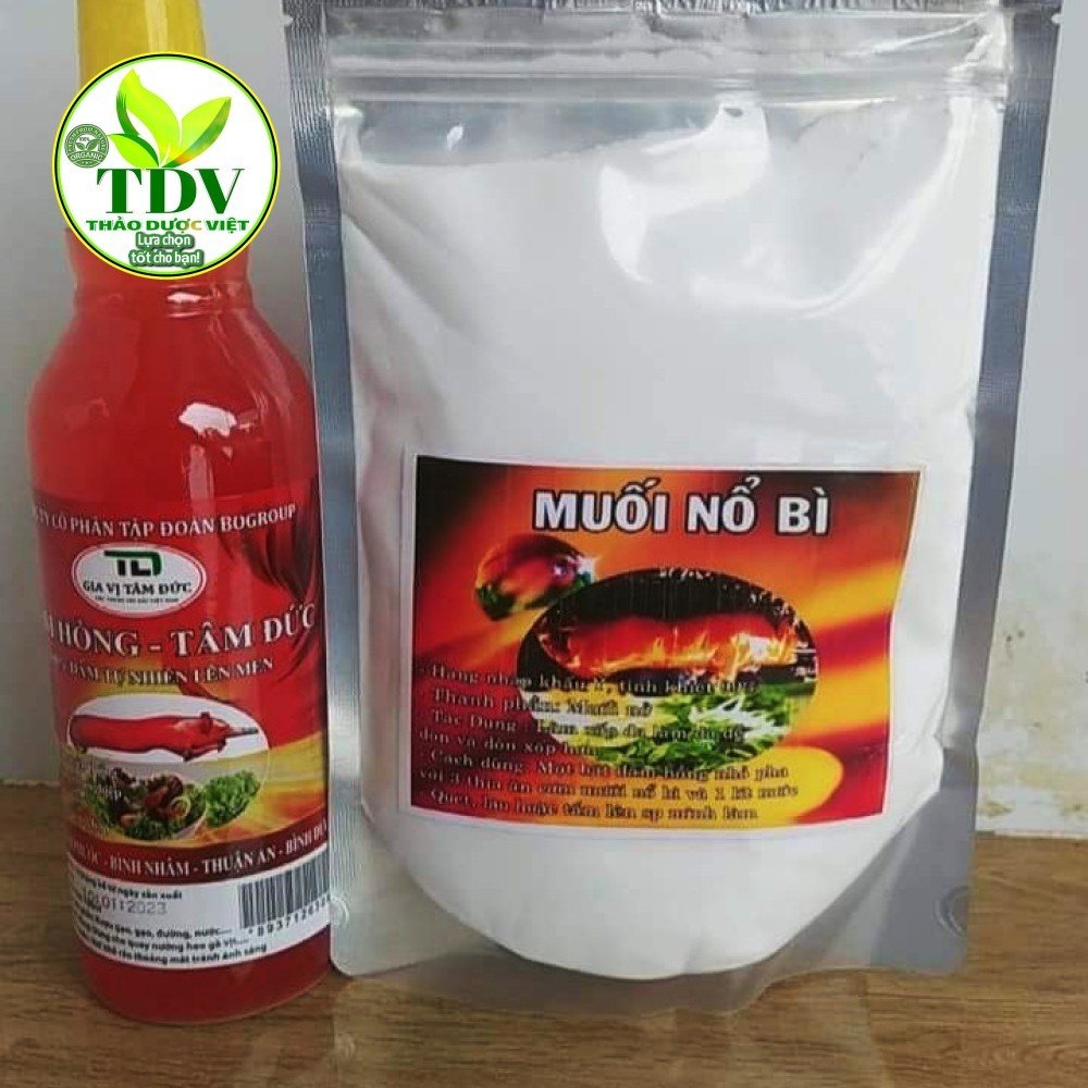 Combo 500g muối nổ bì + 1 chai 700ml dấm hồng giúp da dòn tan