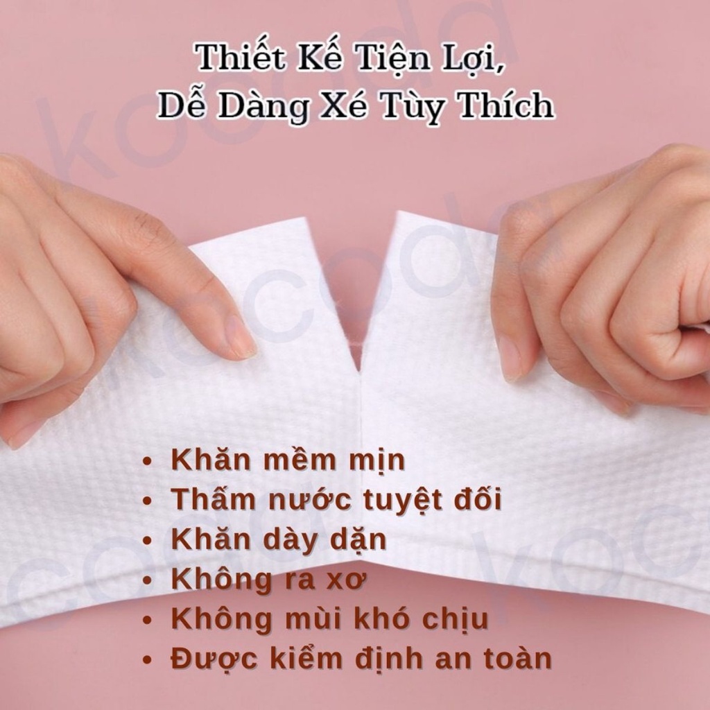 Khăn Mặt Khô Aminerry (dùng 1 lần, tẩy trang lau khô lau ướt, khăn lau mặt trái đào siêu mềm mịn)