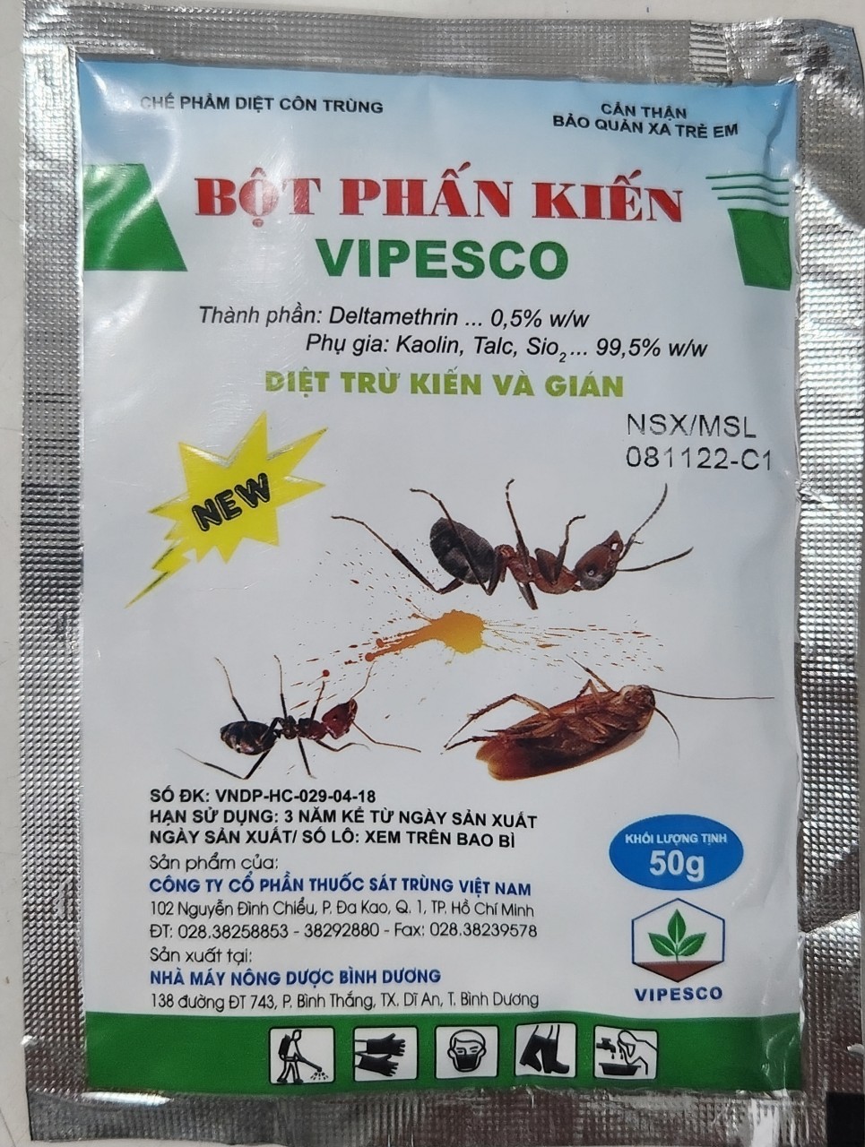 Bột phấn kiến Vipesco gói 50gr _ Thuốc diệt kiến