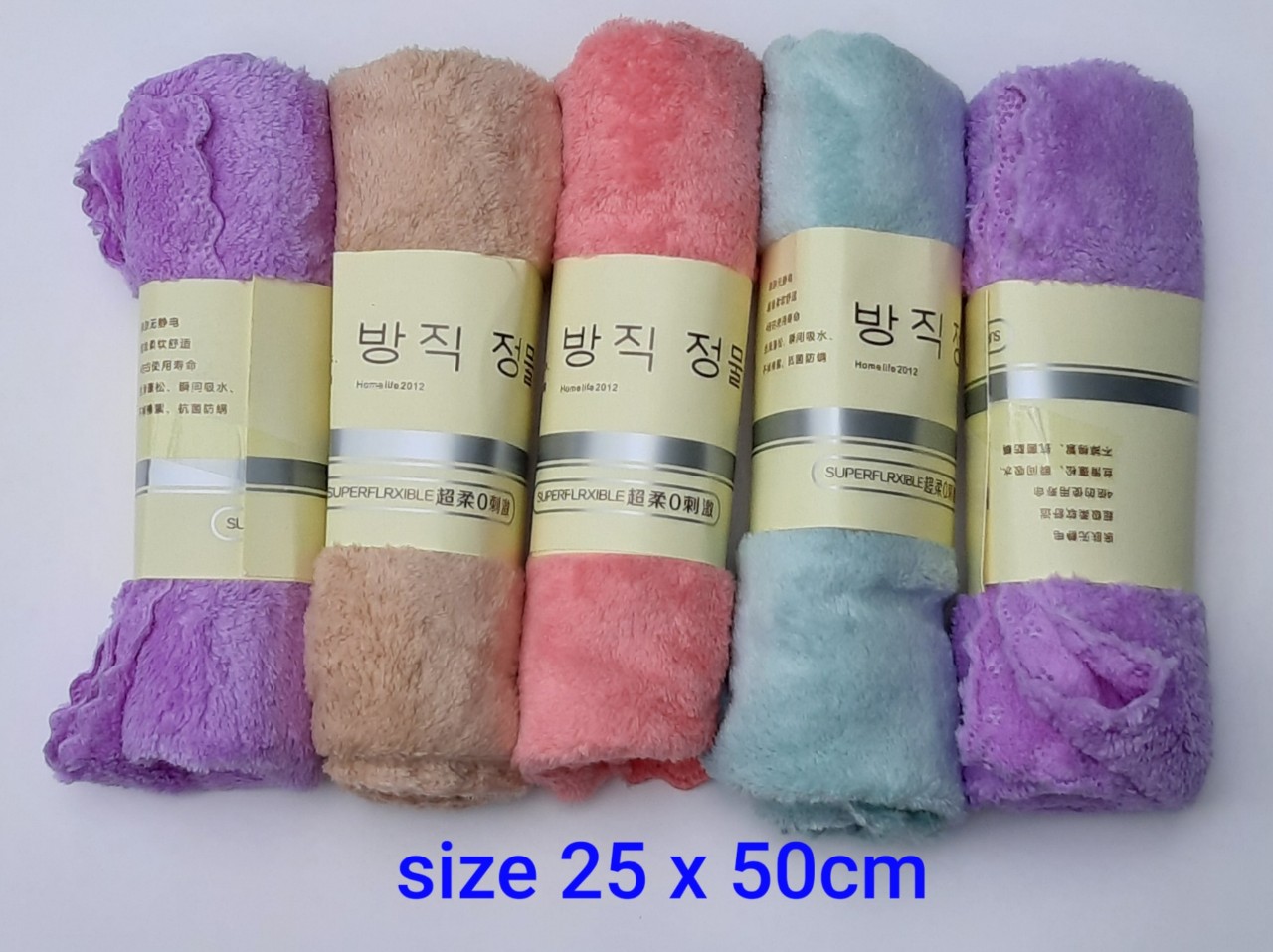 [4 cái] Khăn lau mặt size 25x50 xuất hàn lông cừu siêu mềm kích thước 25x50 thấm hút nước dùng không đỗ lông nhiều màu trẻ nhỏ rất thích