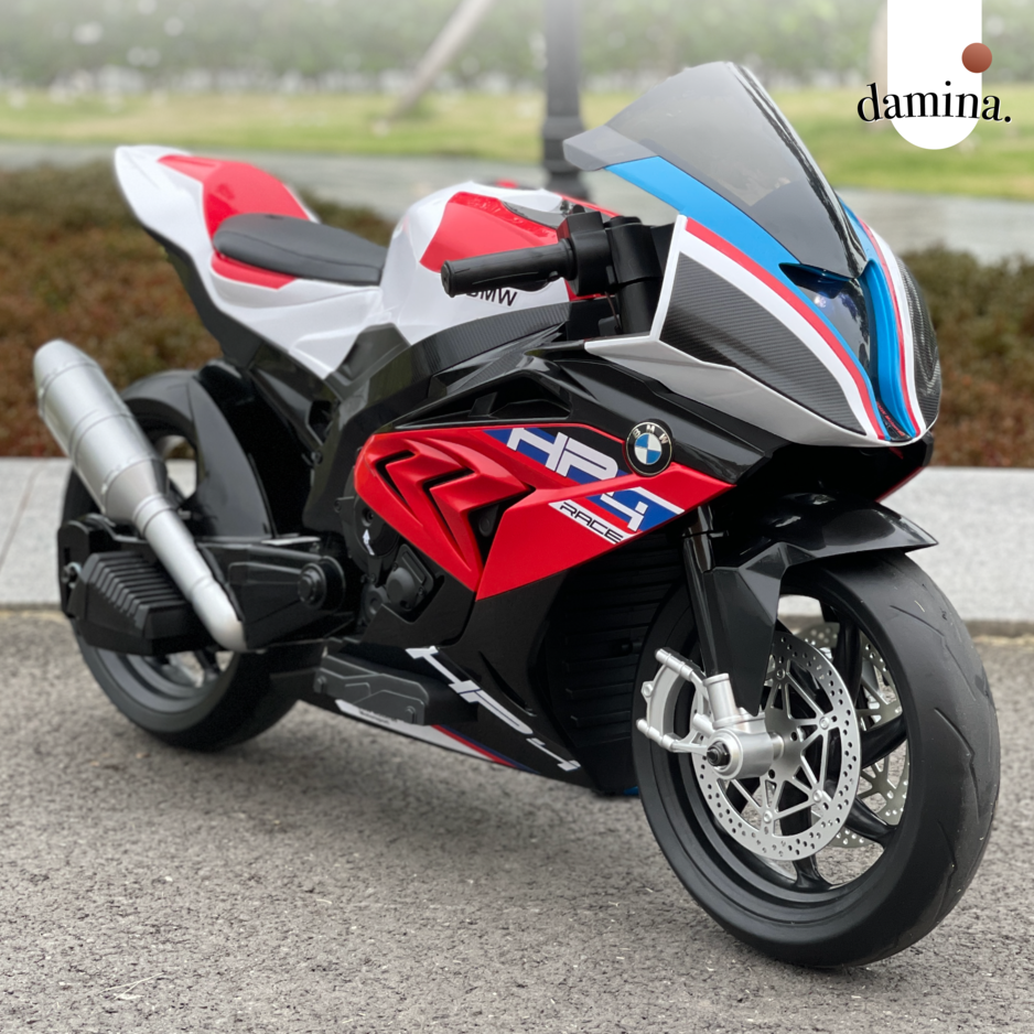 Xe máy điện trẻ em bmw hp4 jt5001 bản quyền chính hãng - ghế nệm da, lốp cao su