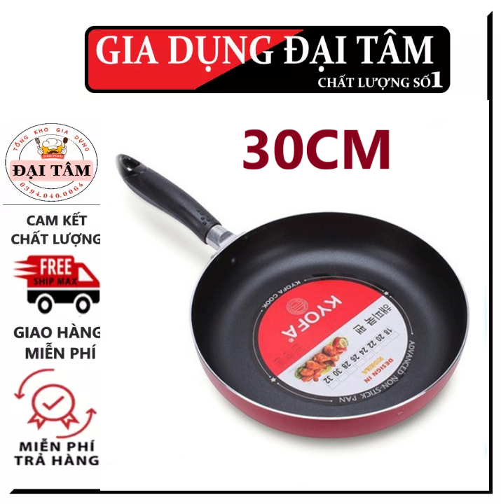 Chảo 1 quai 30cm - chảo chống dính 1 quai kyofa - chảo chống dính có đế chống trượt phụ kiên bếp