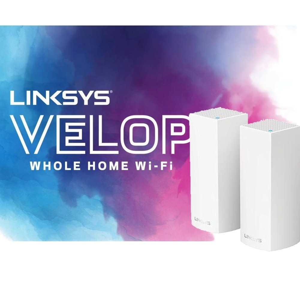 Bộ phát wifi linksys velop whw0302 mesh 3 băng tần 2-pack ac4400mbps mu-mimo
