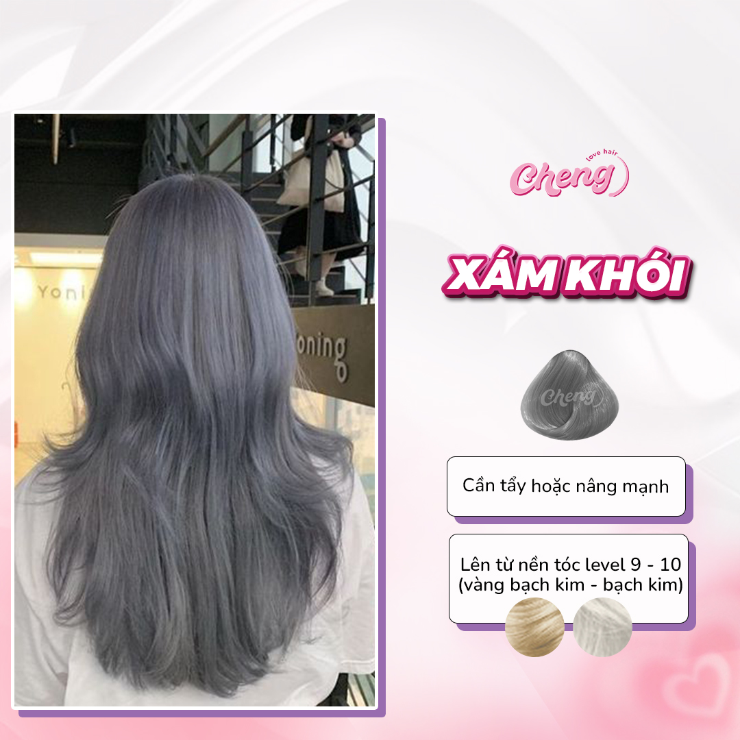 Thuốc Nhuộm Tóc Màu XÁM KHÓI | Chenglovehair Chenglovehairs