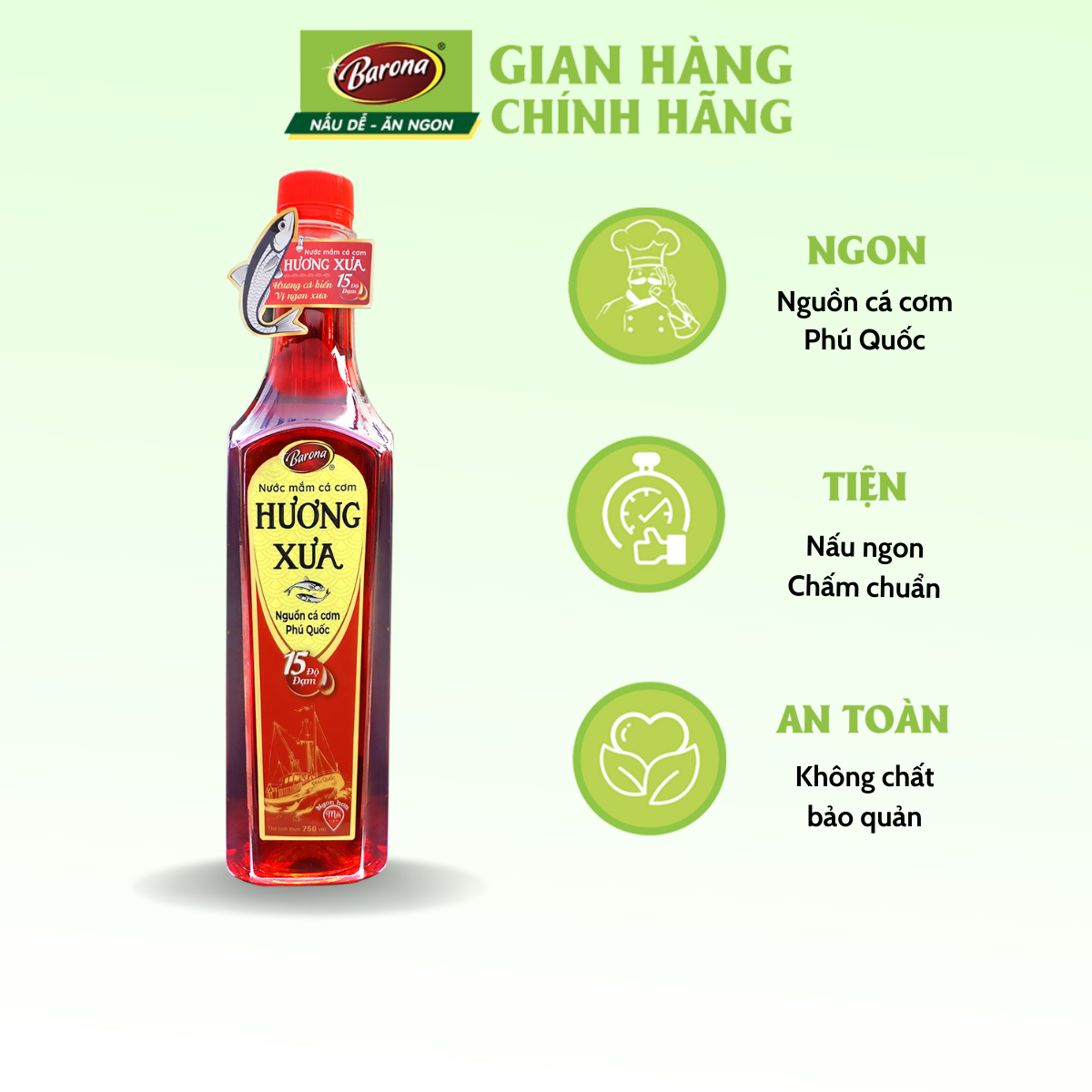 Nước mắm chiết xuất từ cá cơm phú quốc hương xưa 750ml