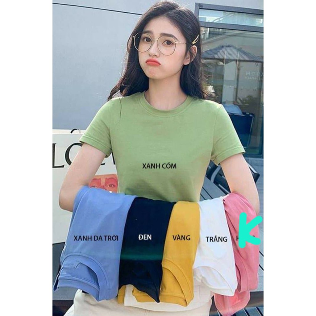 Áo thun cotton nữ cổ tròn