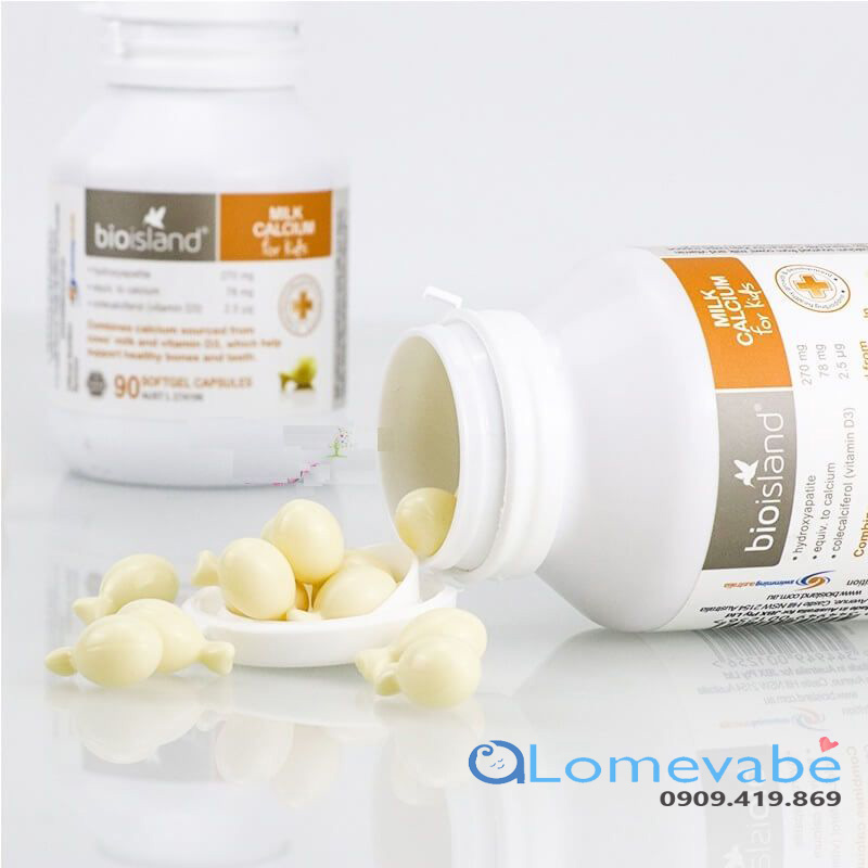 CANXI MILK CALCIUM BIO ISLAND ÚC - SỮA BÒ NON CHO BÉ, 90 VIÊN