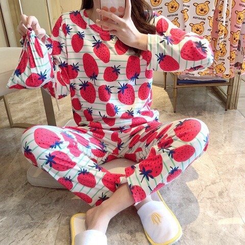 Bộ Đồ ngủ mặc nhà mickey vs Pikachu kèo túi rút nhỏ cực kute