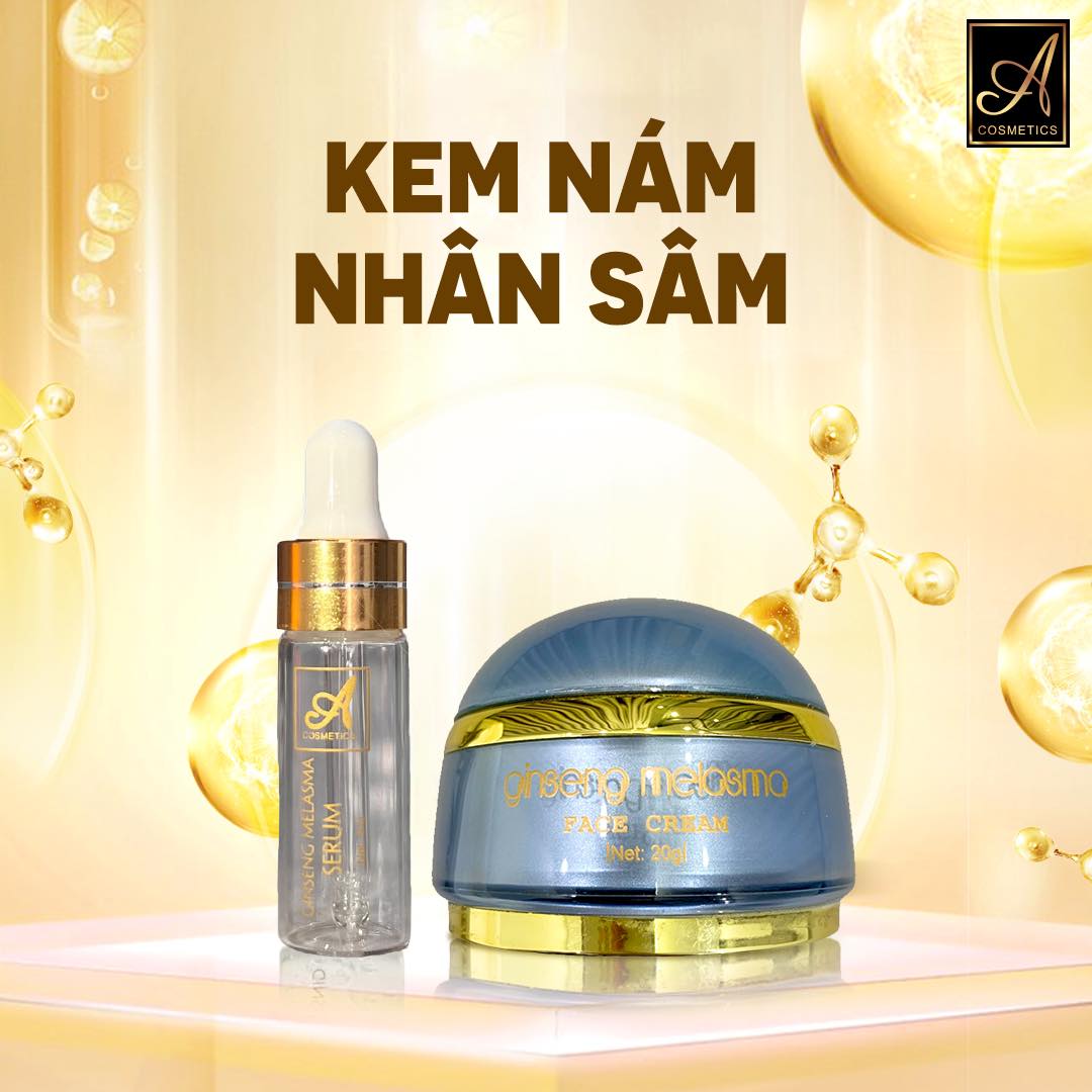 Kem face nám nhân Acosmetics sâm, gồm 1 hộp kem + 1 tuyp serum