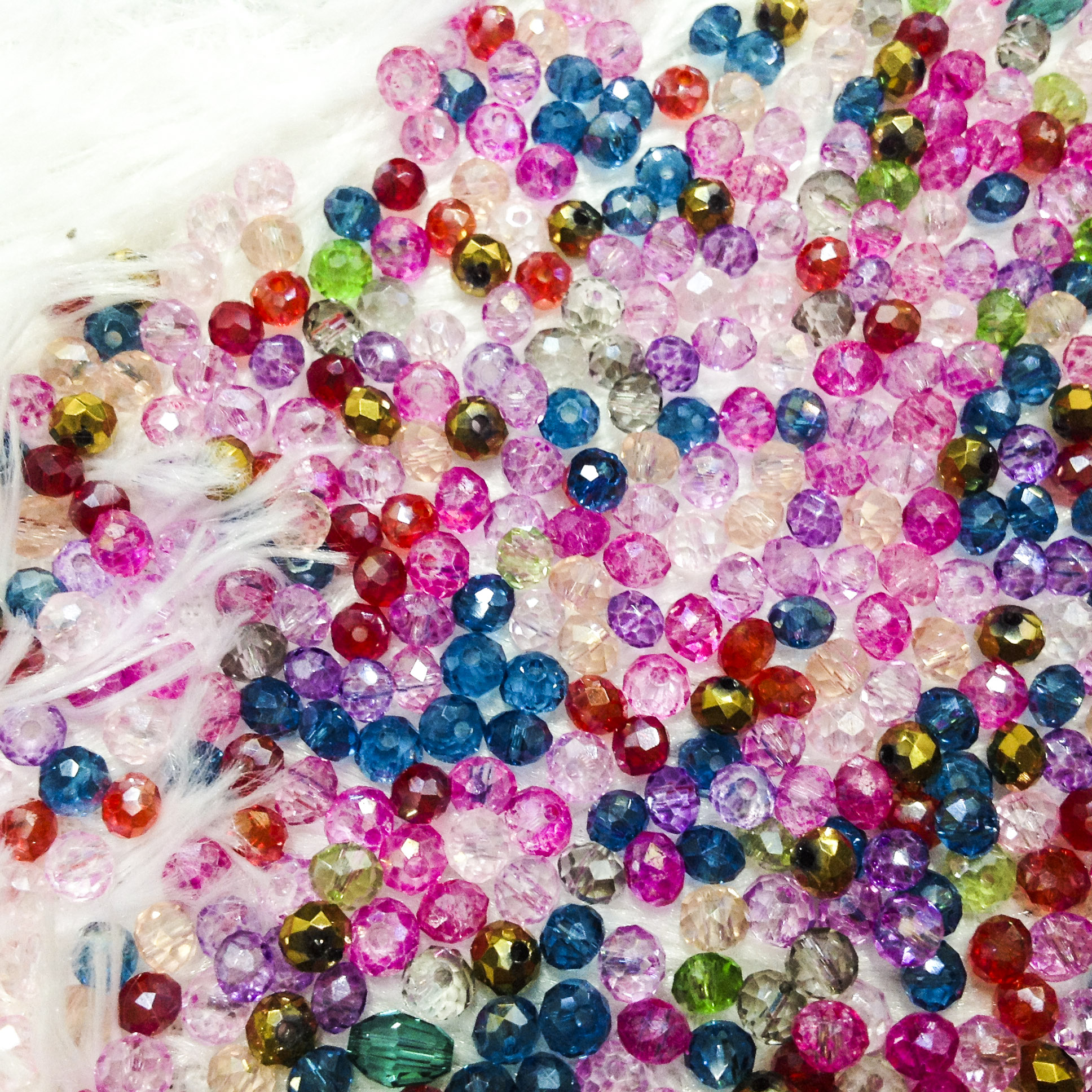 50 Hạt đá pha lê tròn bẹt size 4li (4mm) hạt xỏ vòng pha lê nhiều màu đeo tay lấp lánh trang trí thời trang [GÓI 50 HẠT SIZE 4MM]