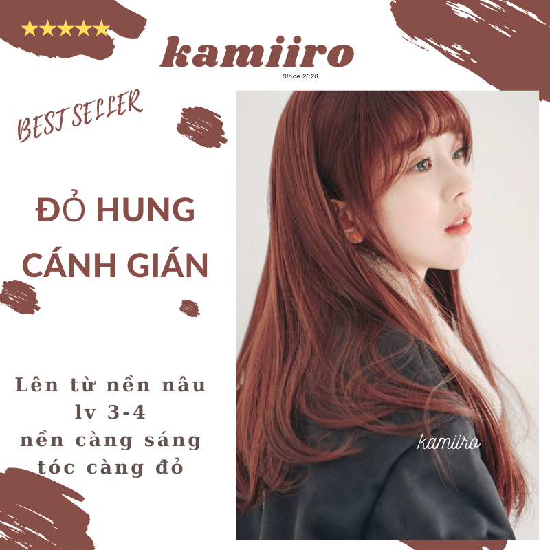 Thuốc nhuộm tóc màu đỏ hung cánh gián kamiiro chuẩn salon