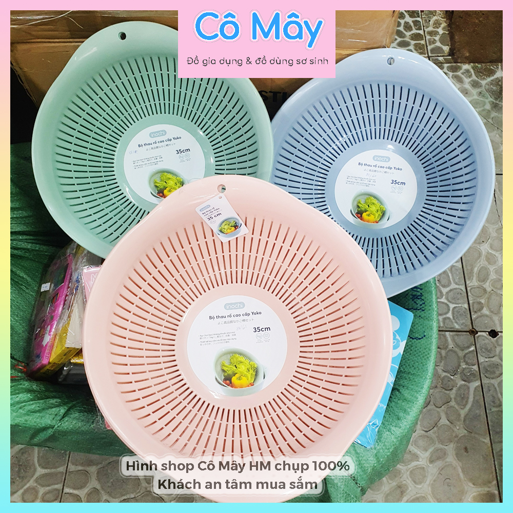 Bộ thau rổ yoko inochi cao cấp 35 cm chuẩn công nghệ nhật
