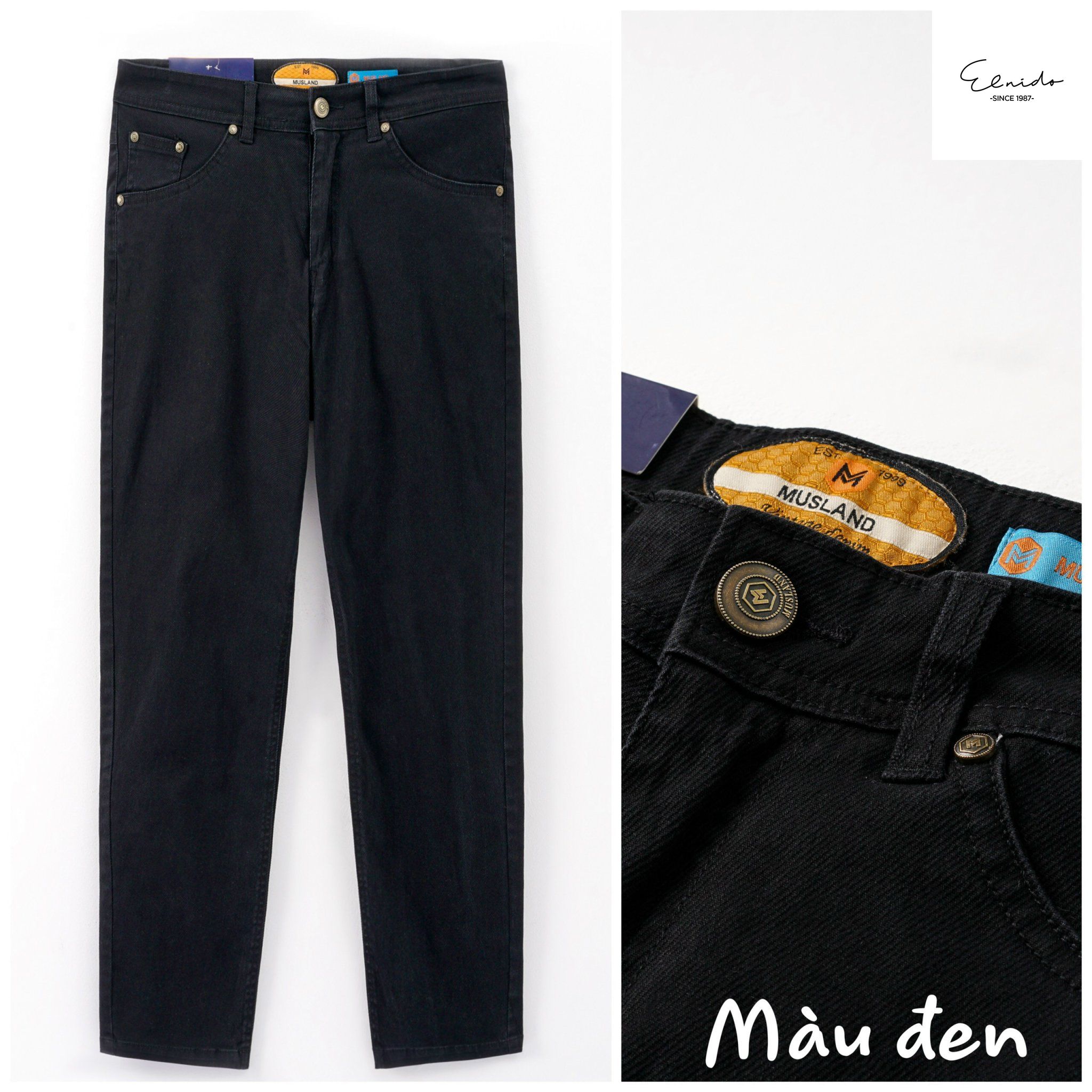 Quần kaki jean cao cấp, Quần chinos co dãn 4 chiều chất lượng xuất khẩu ELNIDO