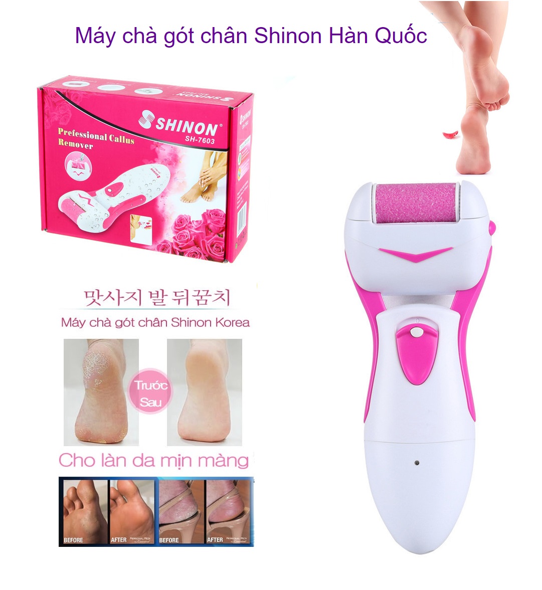 Máy Chà Gót Chân Chuyên Dụng Loại Bỏ Tế Bào Chết Nhanh Cho Đôi Bàn Chân Mịn Màng Hơn, Mua Máy Chà Gót Chân Sale 50%, Bảo Hành 12 Tháng