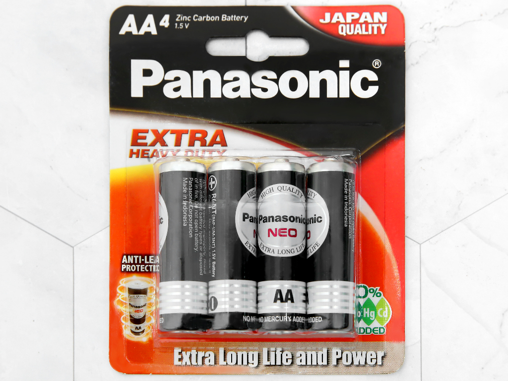 Vỉ 4 viên pin tiểu aa panasonic manganese r6nt/4b-v
