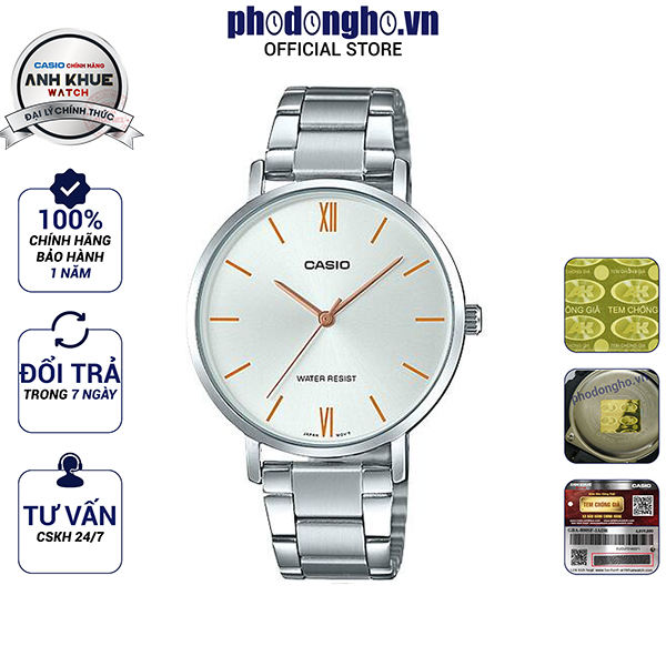 Đồng hồ nữ dây kim loại casio anh khuê ltp-vt01d-7budf