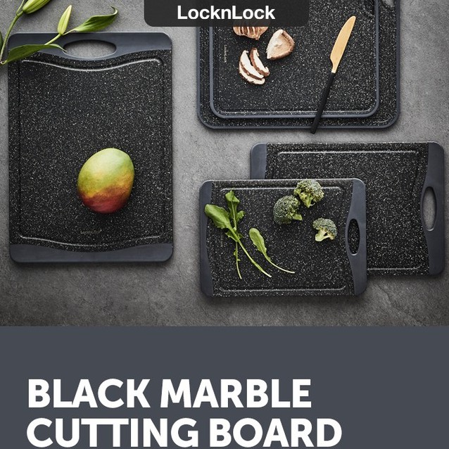 Thớt nhựa kháng khuẩn lock&lock black marble ckd006 ckd007 ckd008 màu đen 3 size s, m, l