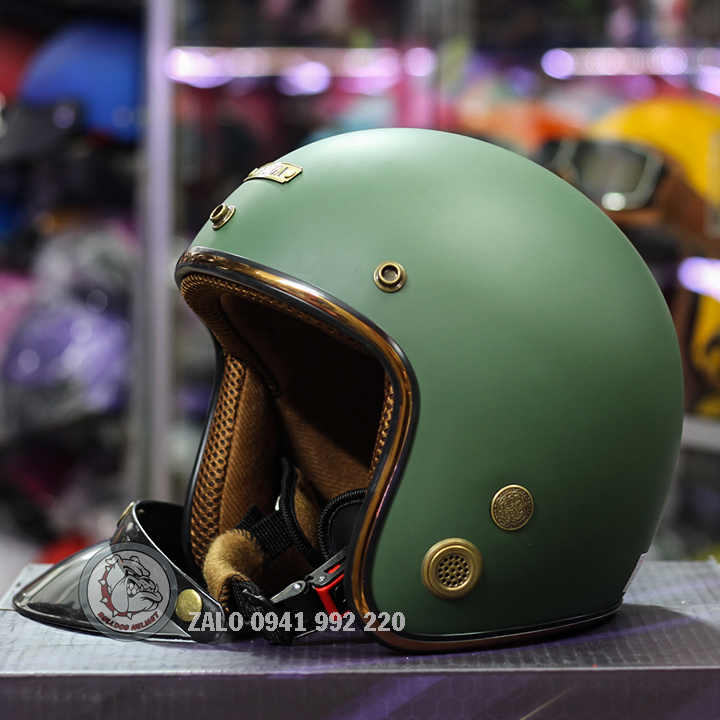 [Xanh Rêu]Mũ bảo hiểm 3/4 SH Omega