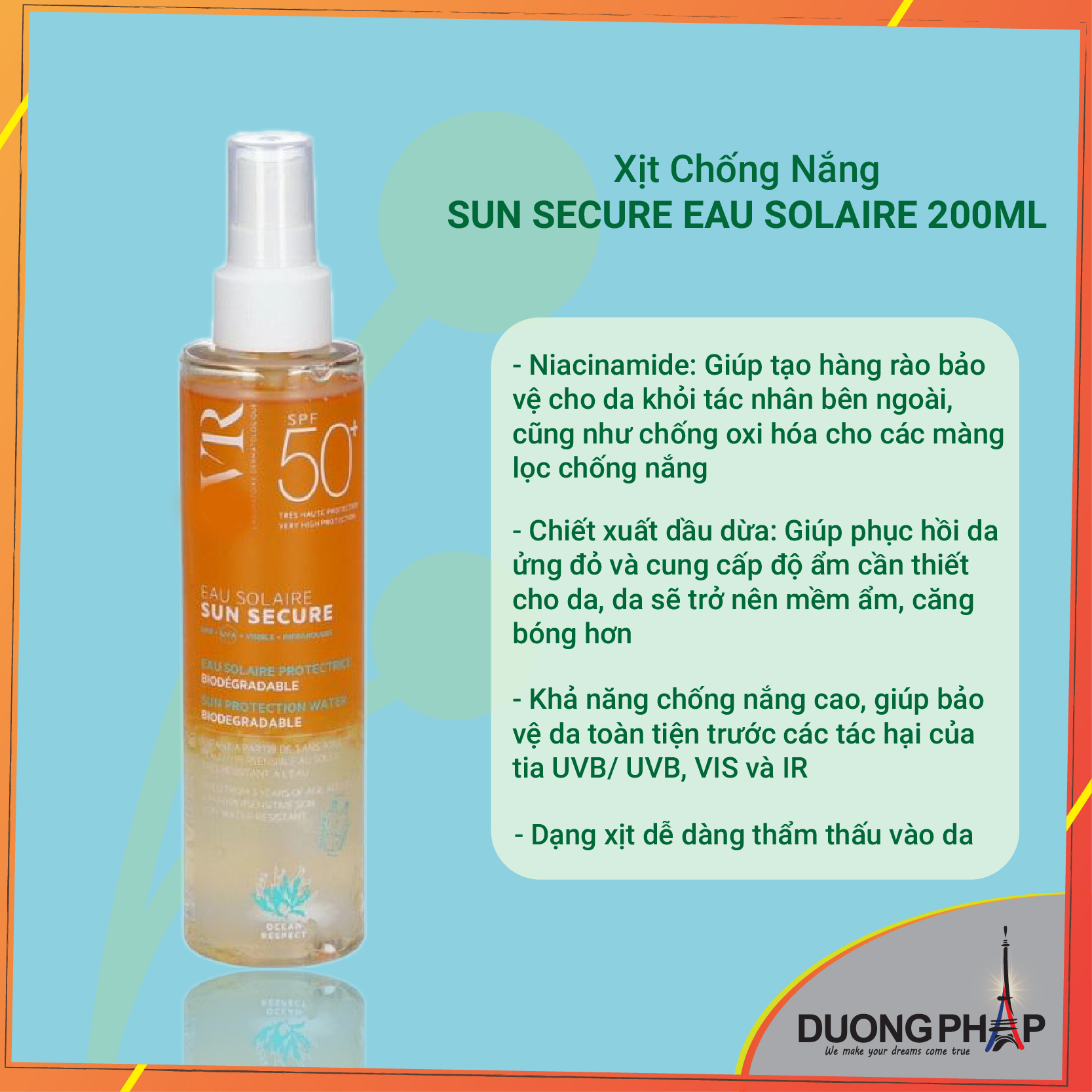 Xịt chống nắng s.v.r sun secure 200ml
