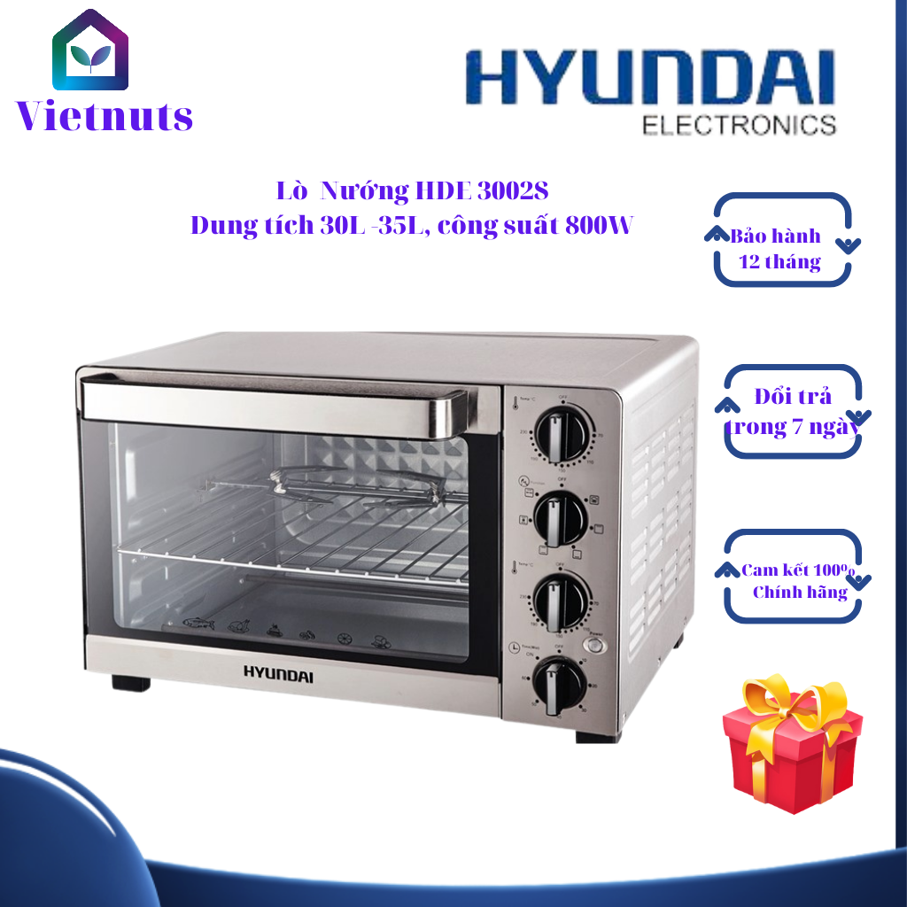Lò nướng hyundai hde 3001s 35l - bảo hành chính hãng 12 tháng